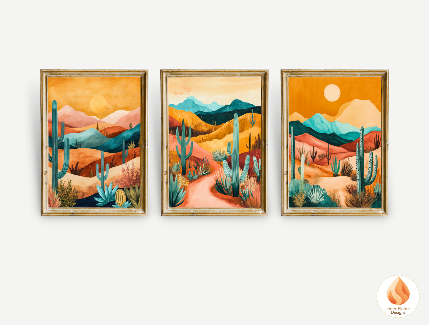 Exotic Boho Wall Art Décor for Modern Home Design | Triptych Artwork