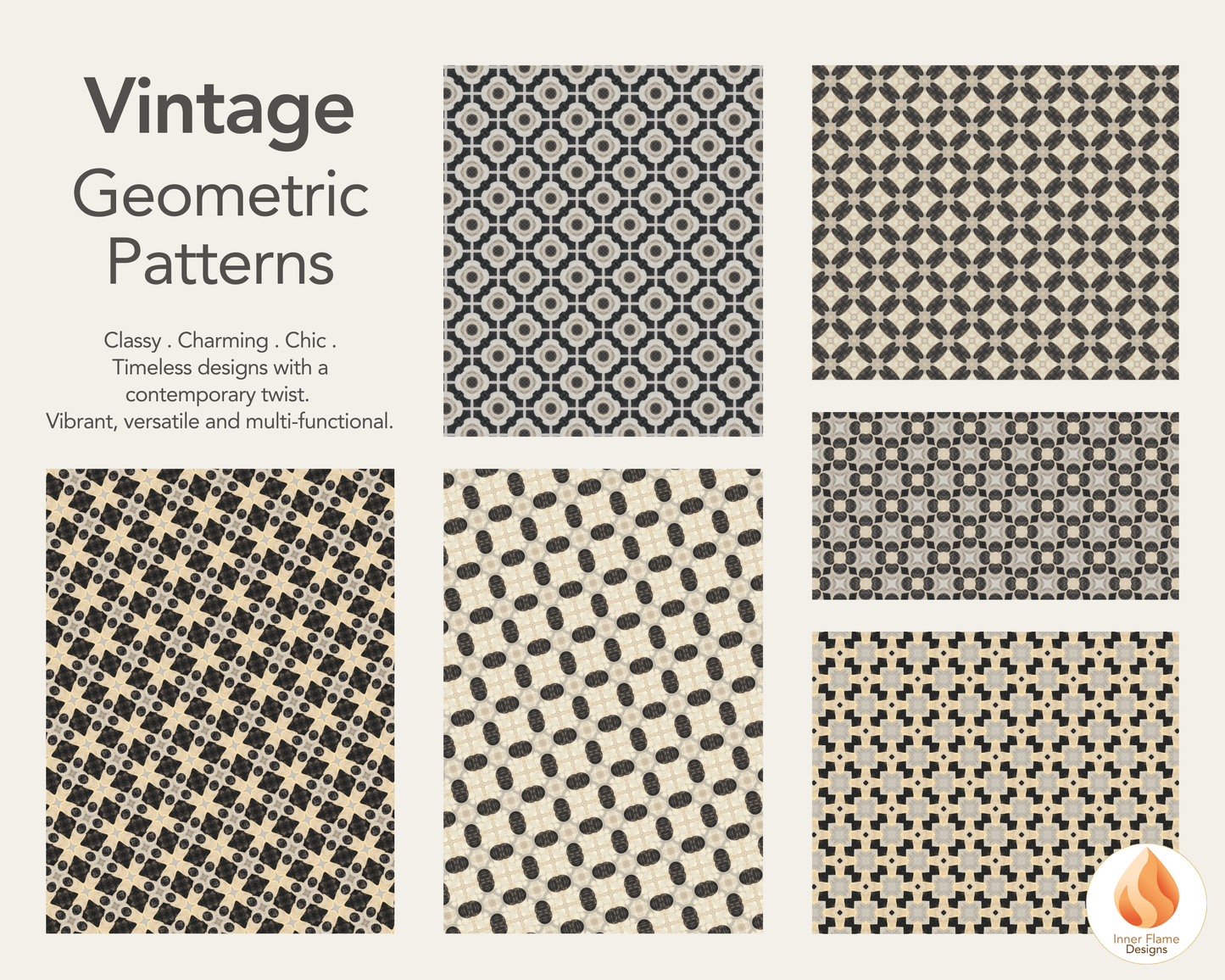 Vintage Geometric Surface Patterns | Seamless Patterns for Wallpaper, Textiles, Packaging and Digital Designs