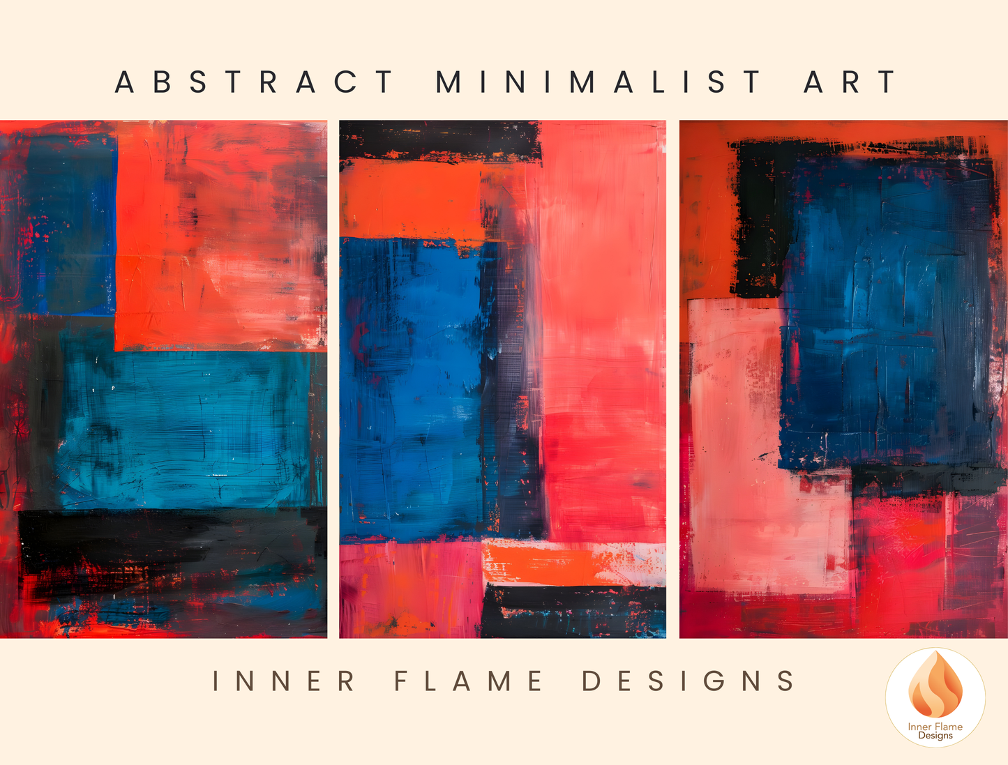 Striking Minimalist Art for Modern Home Design | Triptych Artwork