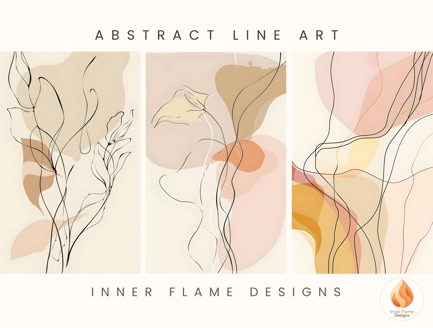 Graceful Line Art for Modern Home Design | Triptych Artwork (Series 2)