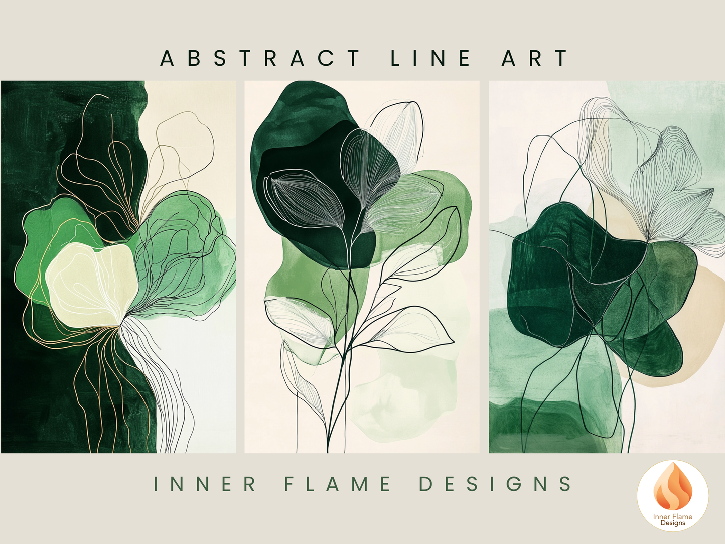 Bold Line Art for Modern Home Design | Triptych Artwork