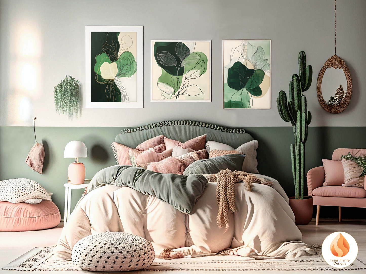 Bold Line Art for Modern Home Design | Triptych Artwork