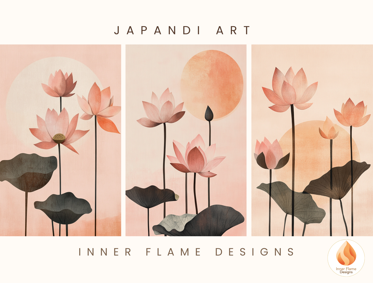 Exquisite Japandi Art for Modern Home Design | Triptych Artwork