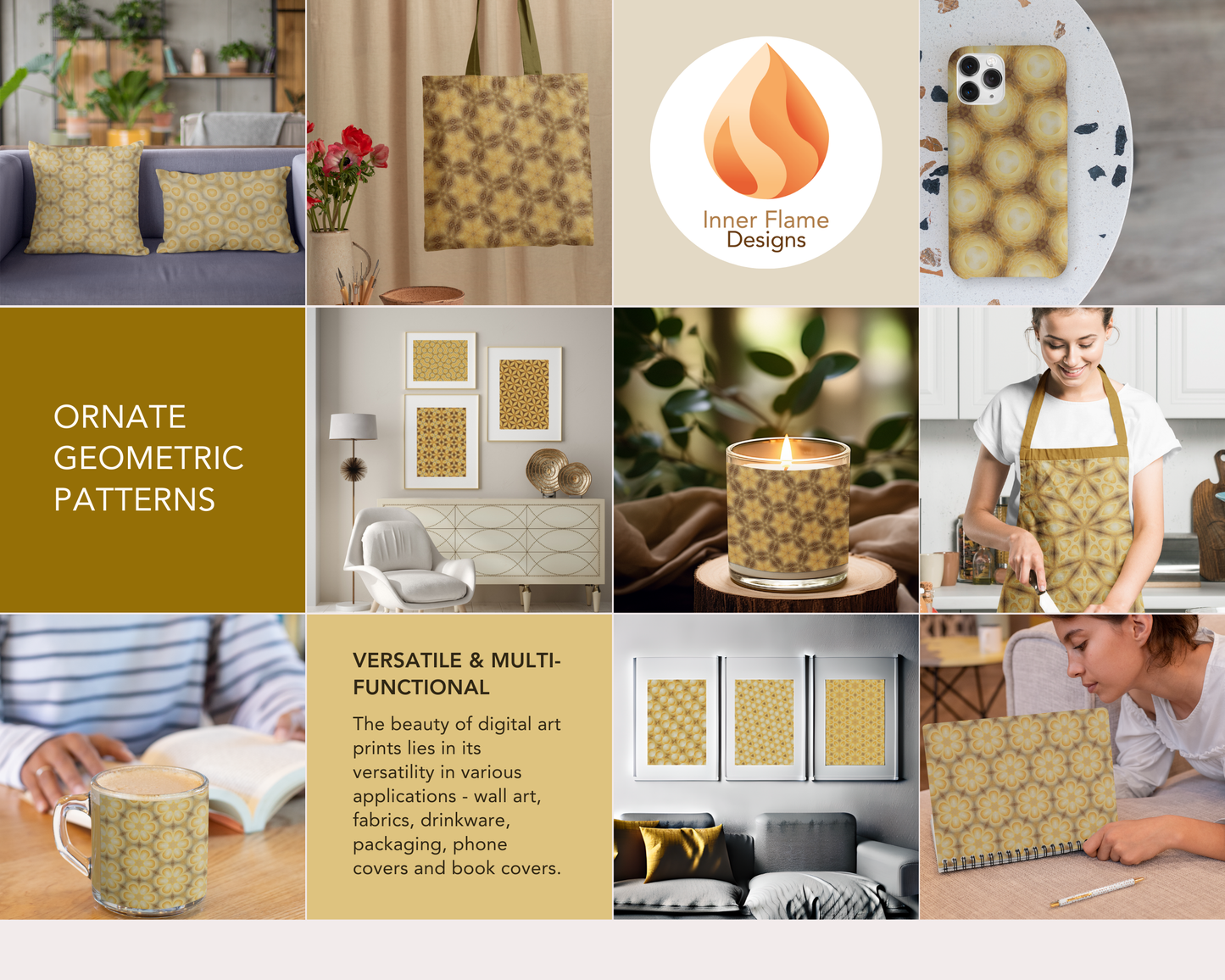 Ornate Geometric Surface Patterns | Seamless Patterns for Wallpaper, Textiles, Packaging and Digital Designs