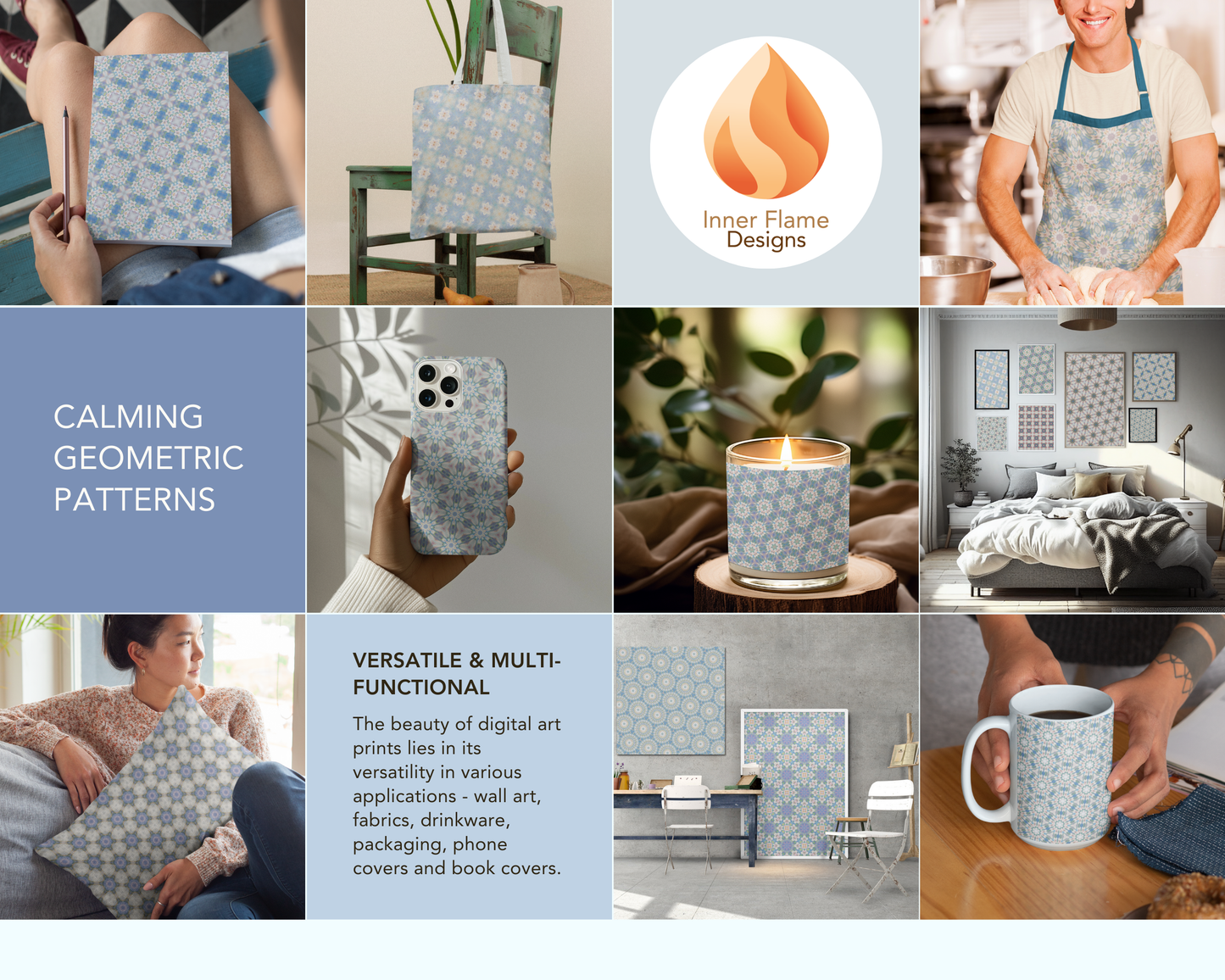 Tranquil Geometric Surface Patterns | Seamless Patterns for Wallpaper, Textiles, Packaging and Digital Designs