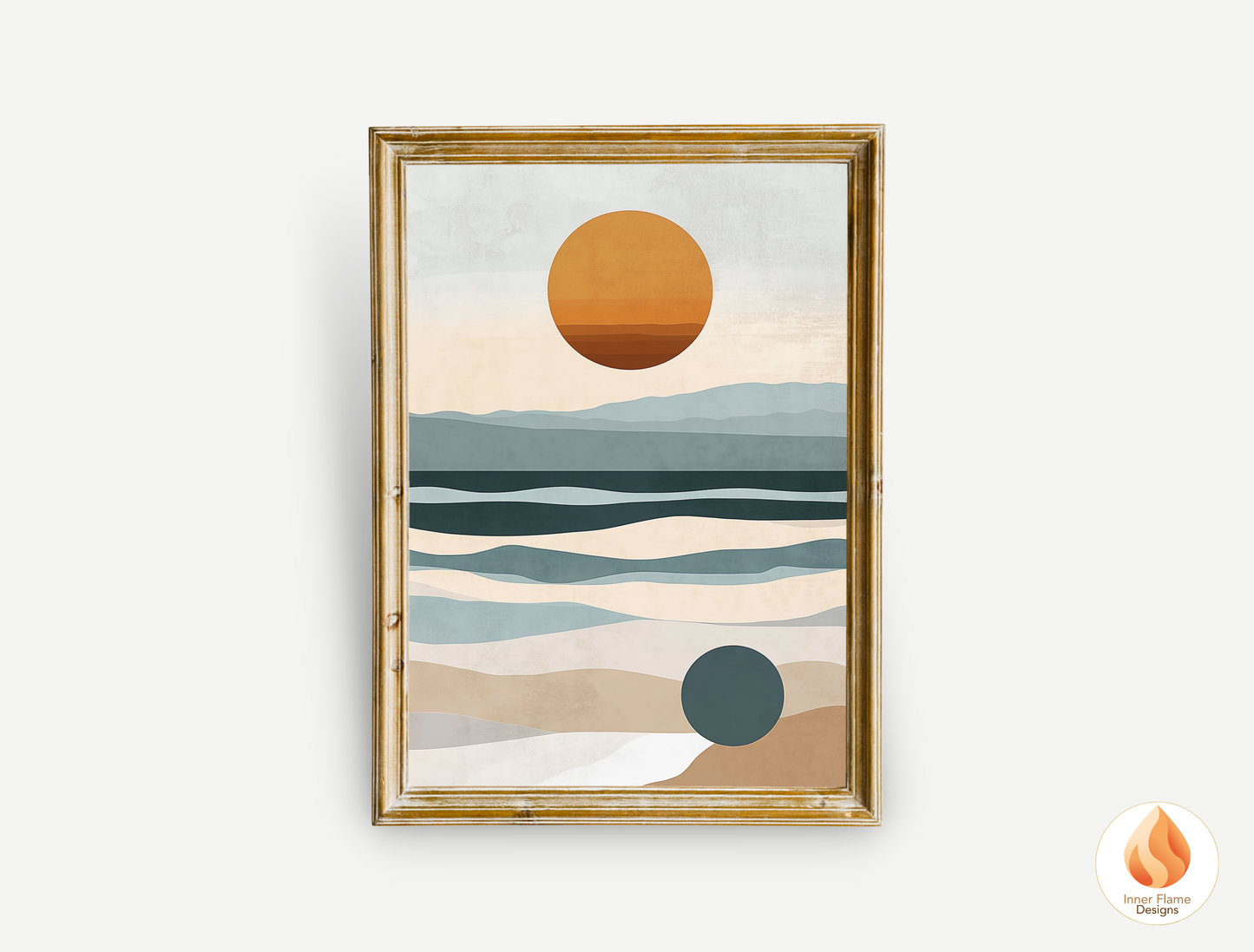Serene Japandi Art for Modern Home Design | Triptych Artwork
