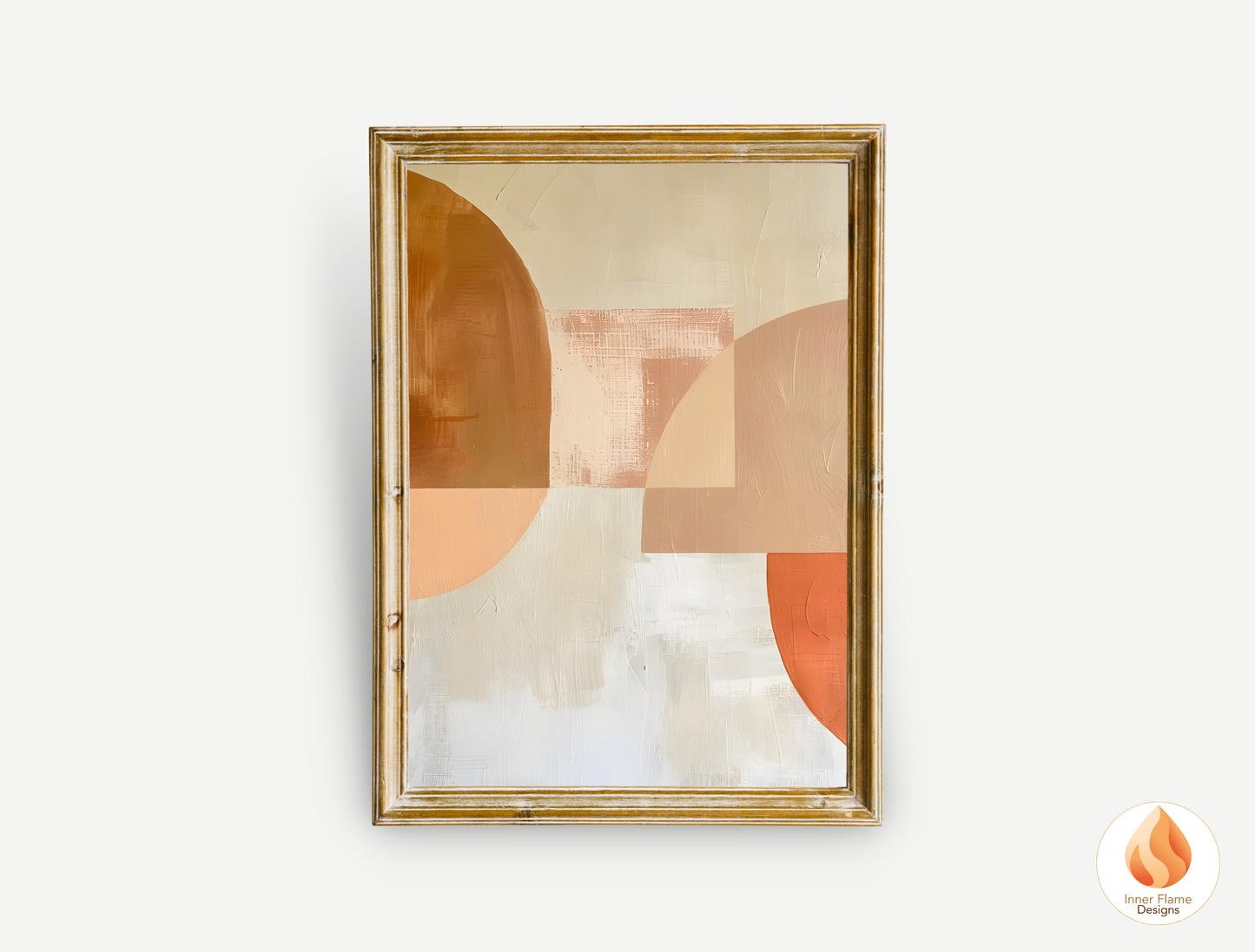 Terracotta Geometric Artwork for Modern Home Design | Triptych Artwork