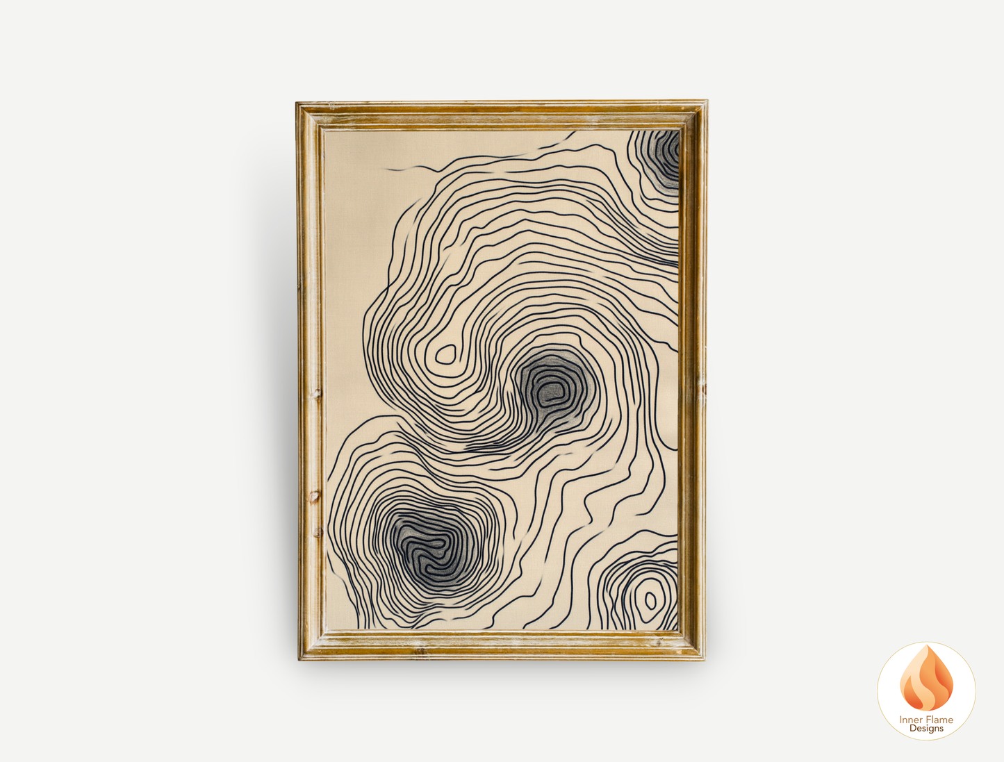 Contoured Line Art for Modern Home Design | Triptych Artwork