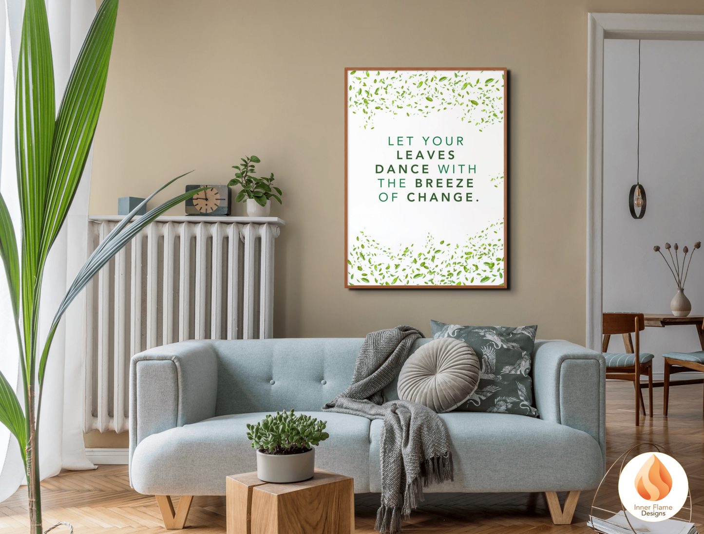 Motivational Poster with Nature-Inspired Quote 6 - "Let Your Leaves Dance With The Breeze Of Change"
