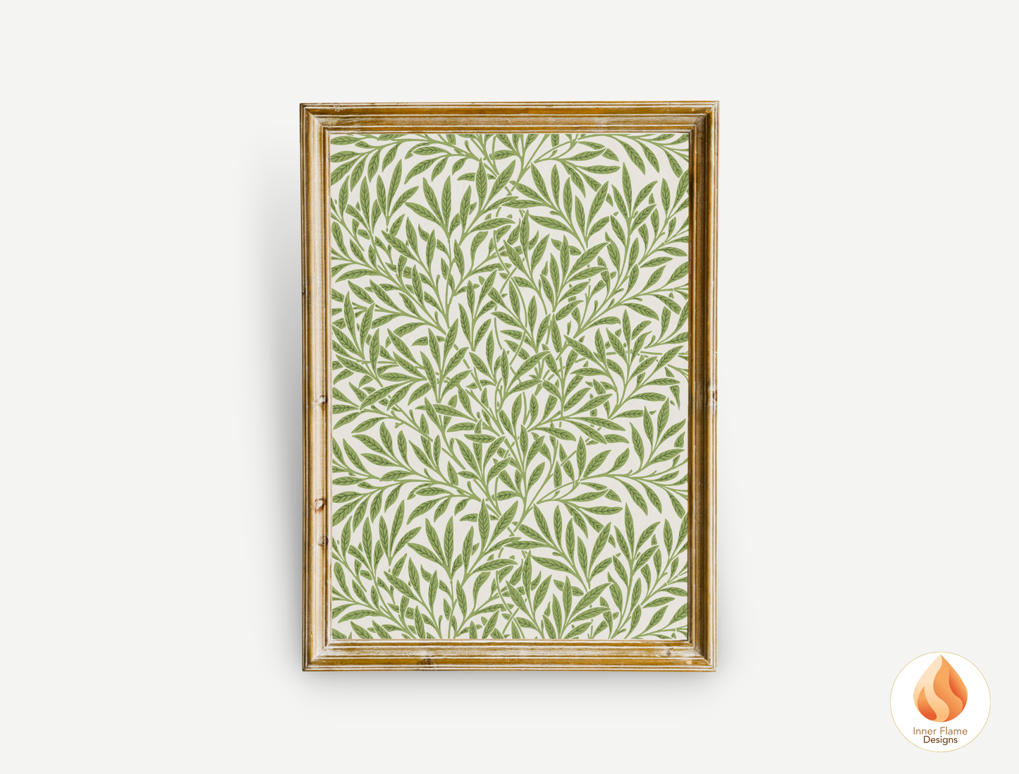 William Morris Inspired Designs - "Willow" | Abstract Botanical Art for Modern Home Design | Triptych Artwork
