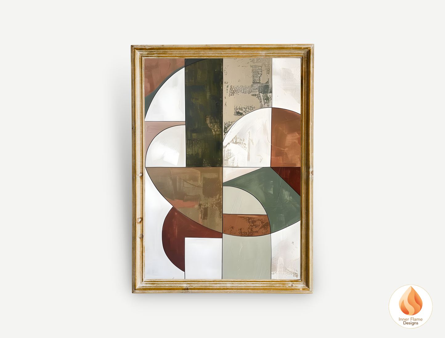 Organic Geometric Artwork for Modern Home Design | Triptych Artwork