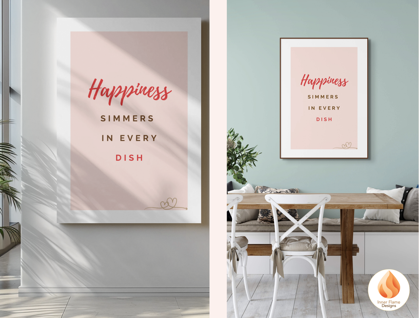 Motivational Poster with Quote on Family and Togetherness 4 - "Happiness Simmers In Every Dish"
