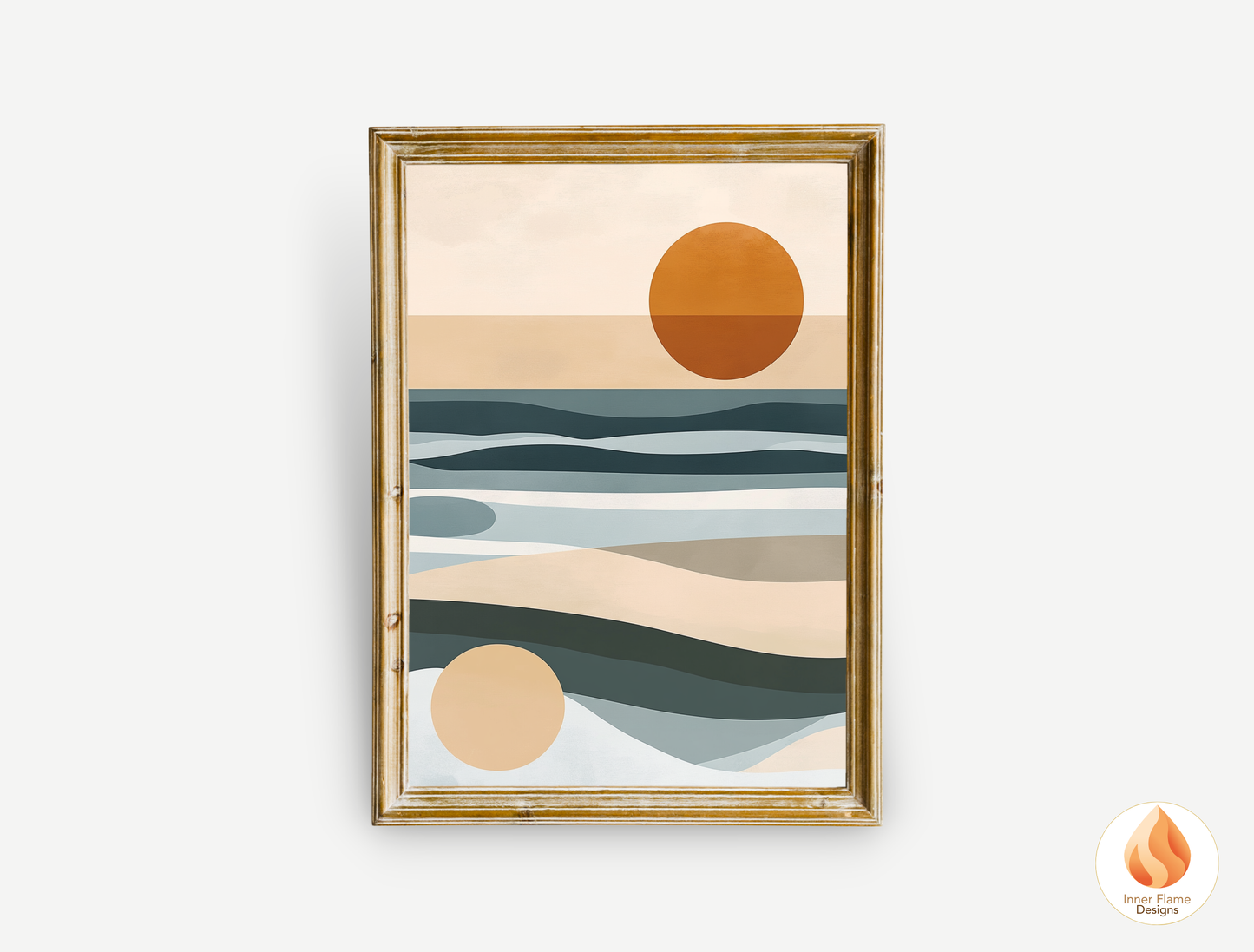 Serene Japandi Art for Modern Home Design | Triptych Artwork