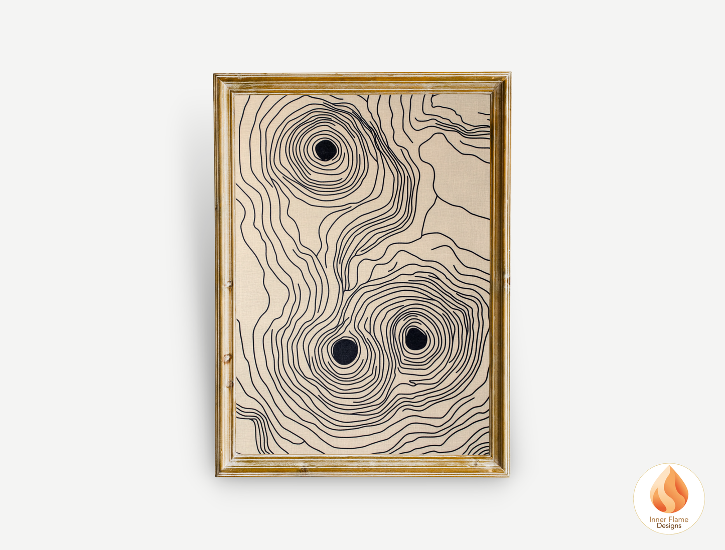 Contoured Line Art for Modern Home Design | Triptych Artwork