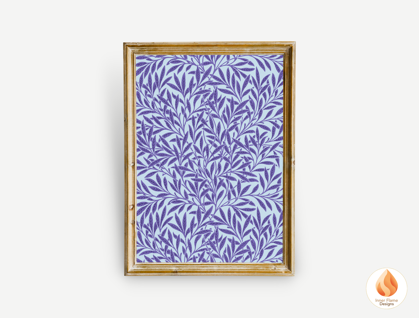 William Morris Inspired Designs - "Willow" | Abstract Botanical Art for Modern Home Design | Triptych Artwork