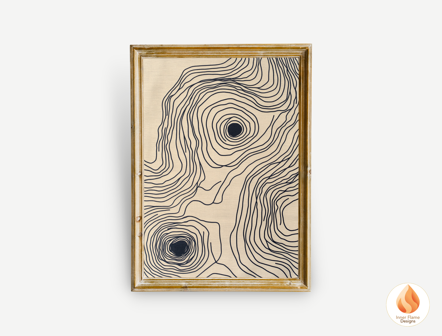 Contoured Line Art for Modern Home Design | Triptych Artwork
