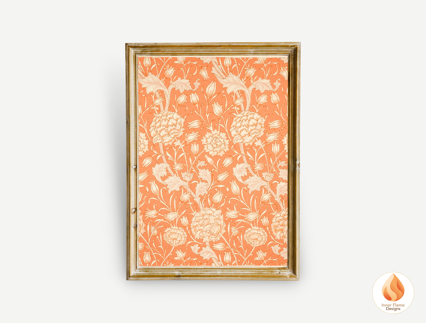 William Morris Inspired Designs - "Wild Tulip" | Abstract Botanical Art for Modern Home Design | Triptych Artwork