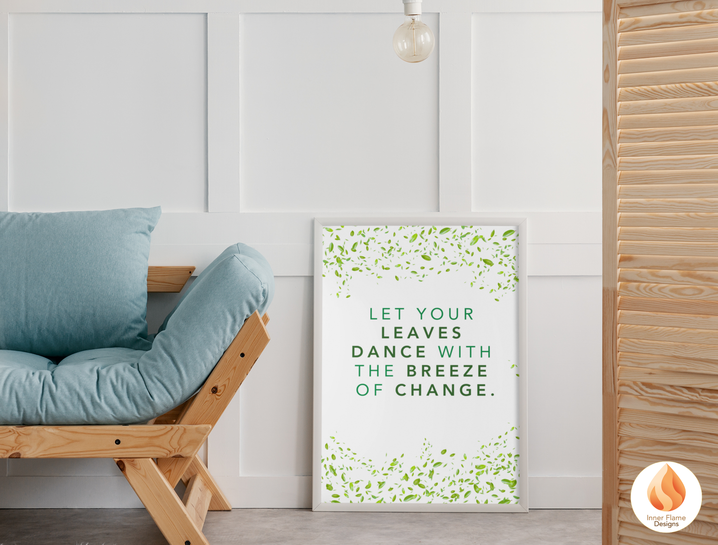 Motivational Poster with Nature-Inspired Quote 6 - "Let Your Leaves Dance With The Breeze Of Change"