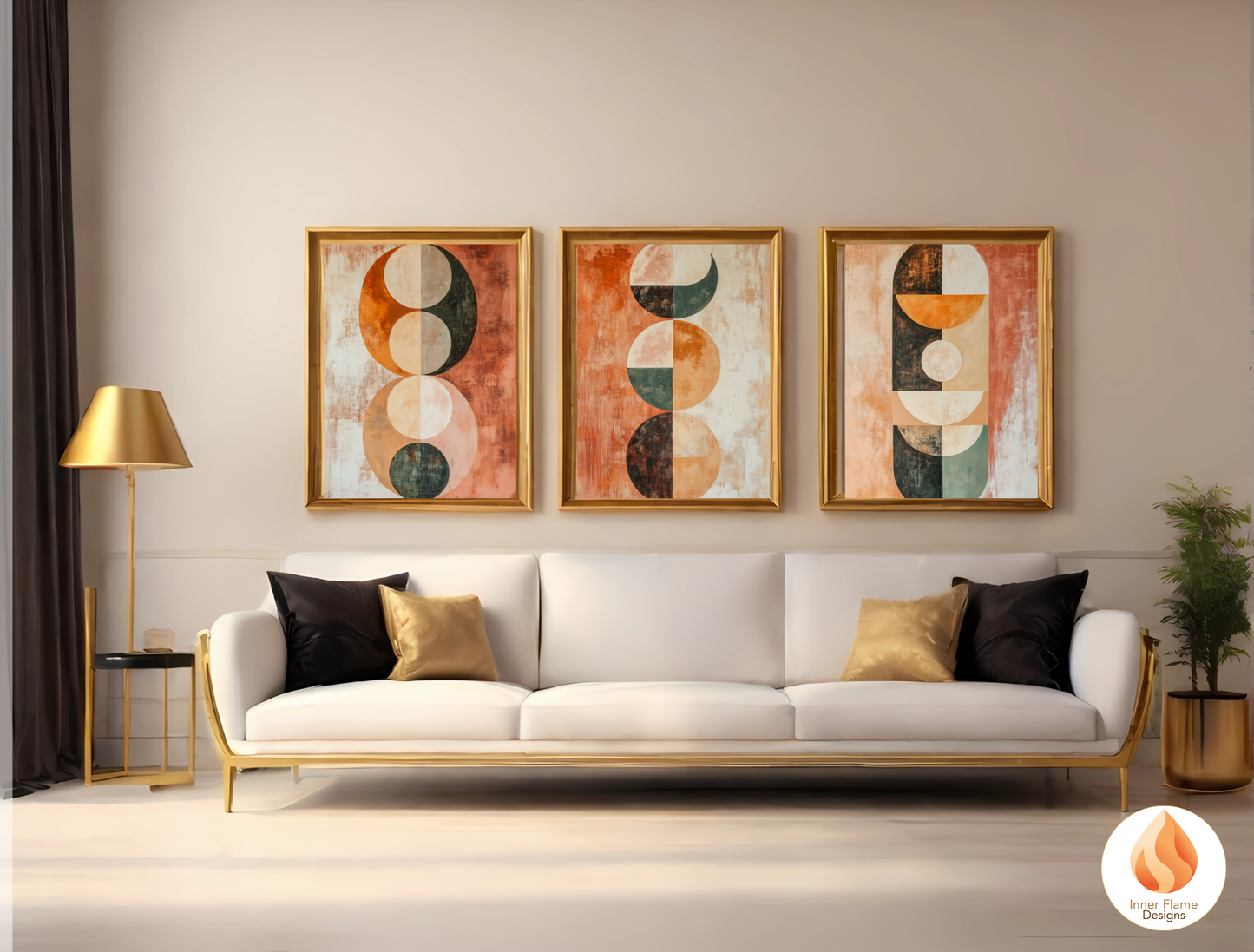 Cosmic Boho Wall Art Décor for Modern Home Design | Triptych Artwork (Series 2)