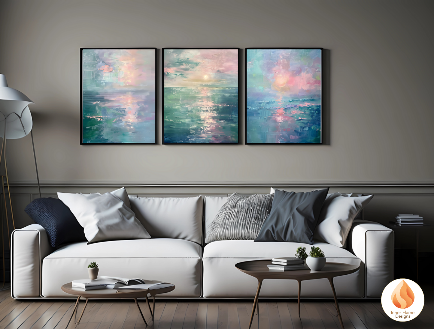 Translucent Minimalist Art for Modern Home Design | Triptych Artwork