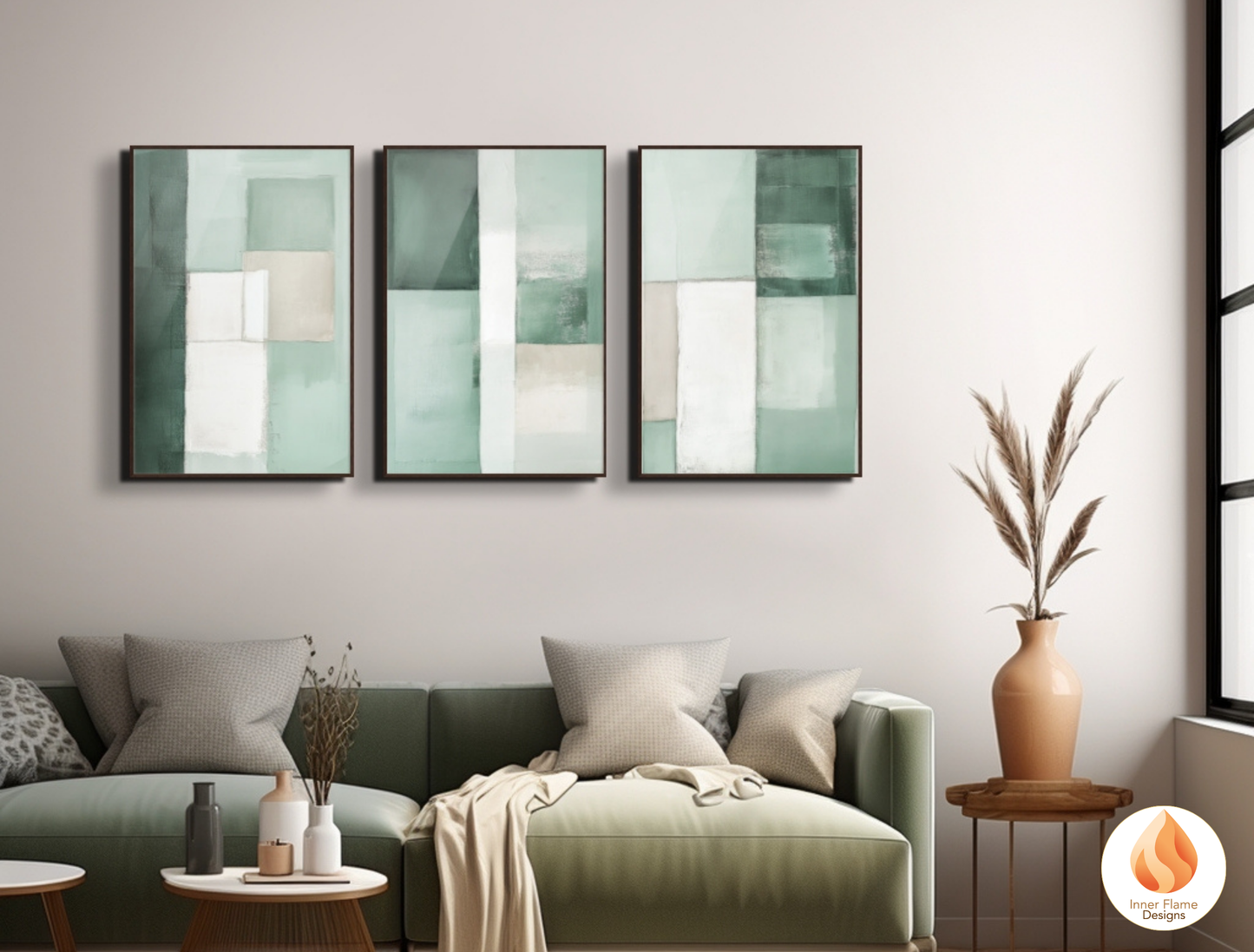Gentle Minimalist Art for Modern Home Design | Triptych Artwork
