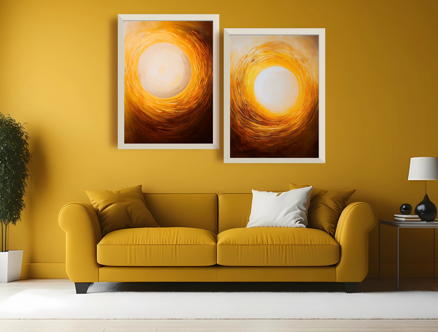 Luminous Minimalist Art for Modern Home Design | Diptych Art (Series 2)