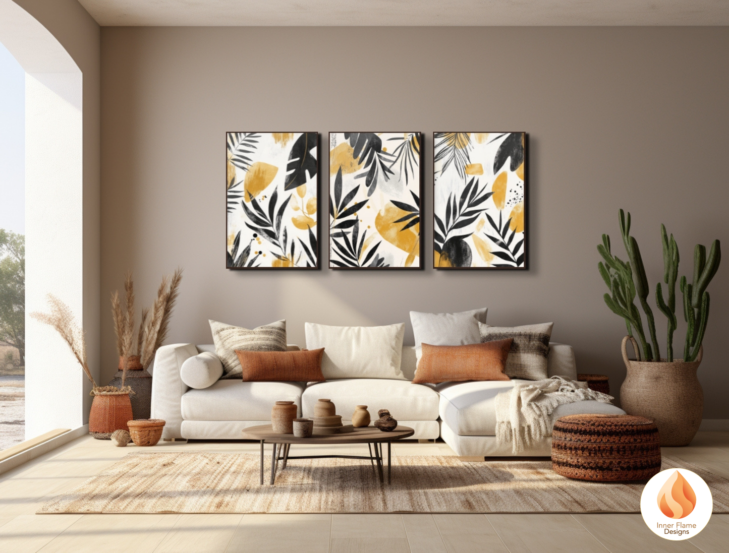 Expressive Botanical Art for Modern Home Design | Triptych Artwork