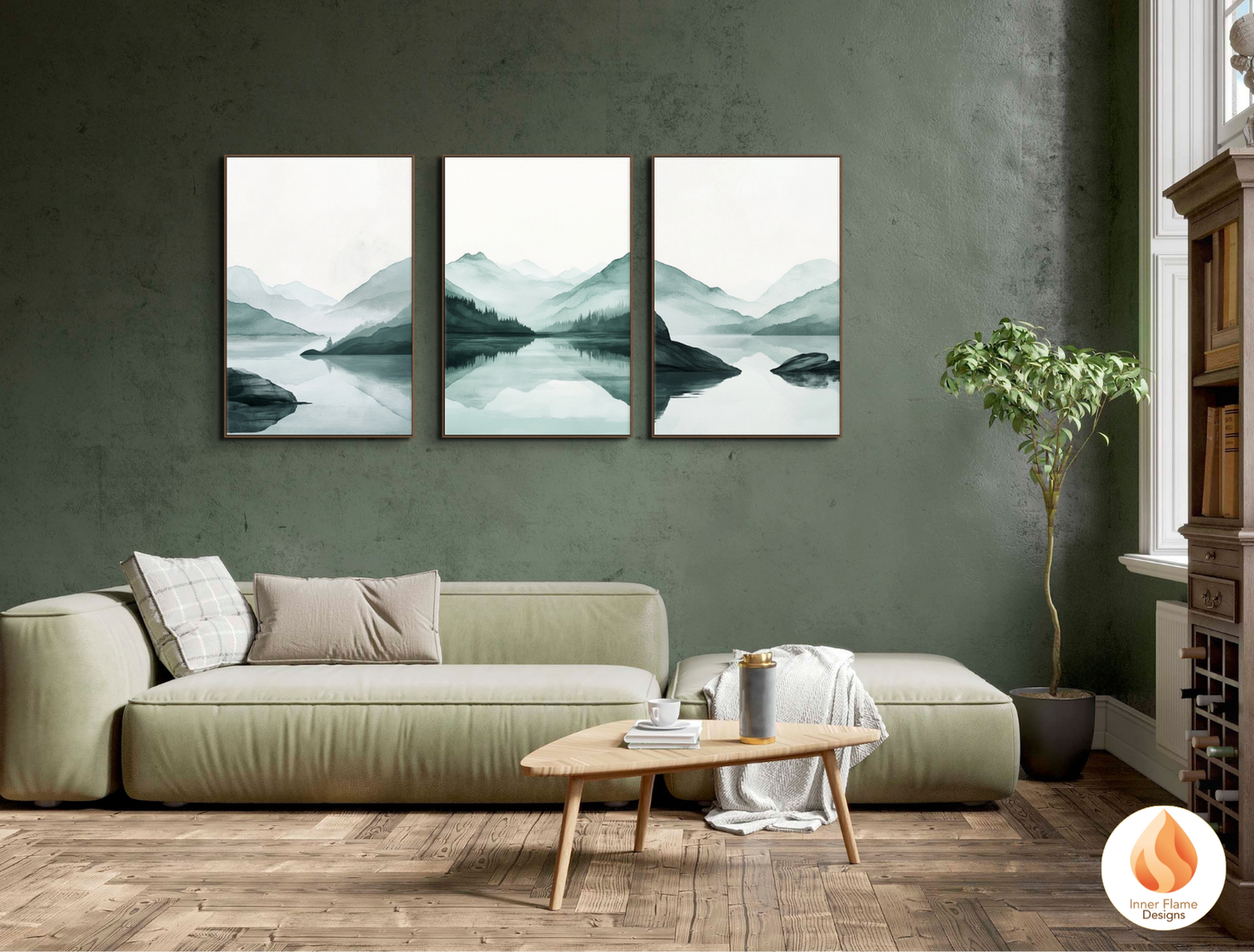 Meditative Japandi Art for Modern Home Design | Triptych Artwork