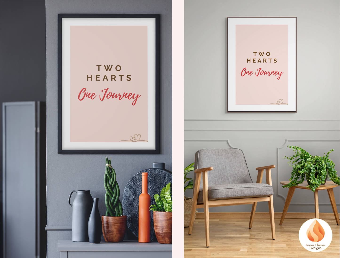 Motivational Poster with Love Inspirational Quote 3 - "Two Hearts, One Journey"