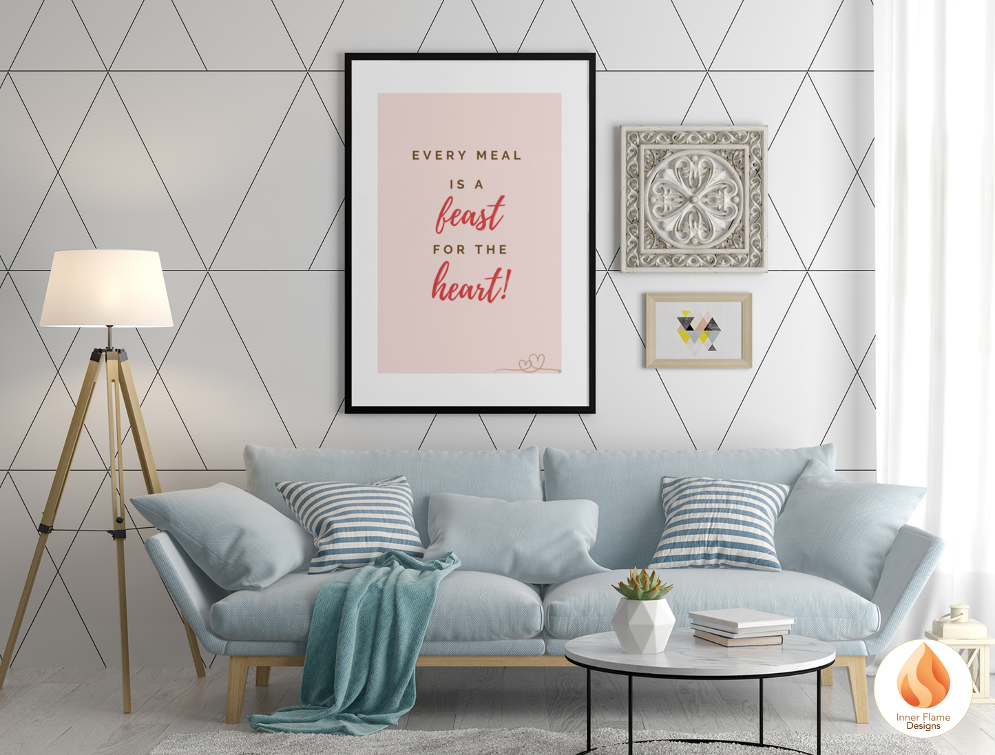 Motivational Poster with Quote on Family and Togetherness 1 - "Every Meal Is A Feast For The Heart!"