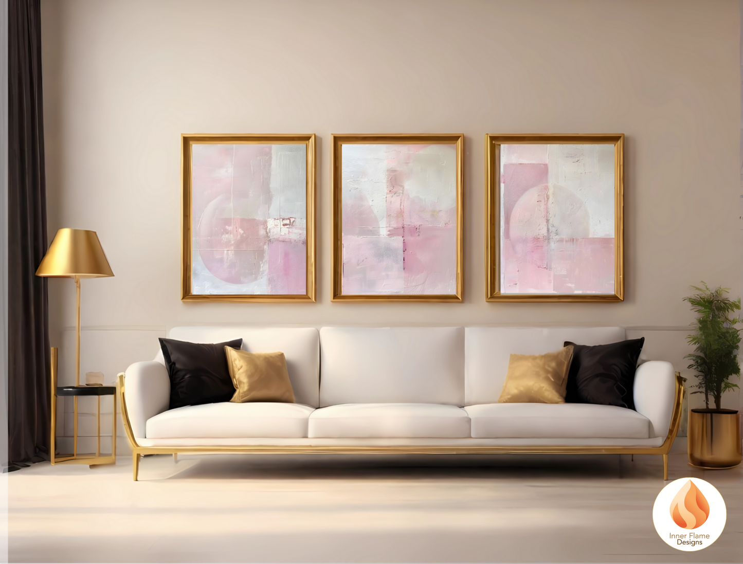 Dreamy Minimalist Art for Modern Home Design | Triptych Artwork
