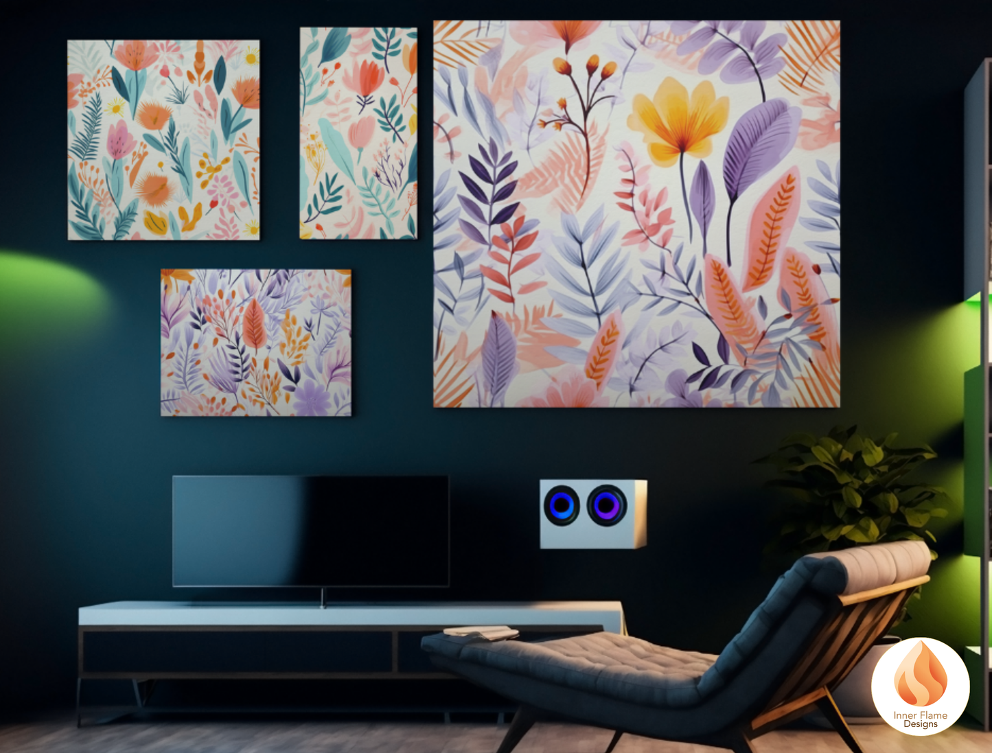 Cheerful Boho Wall Art Décor for Modern Home Design | Four Piece Wall Art