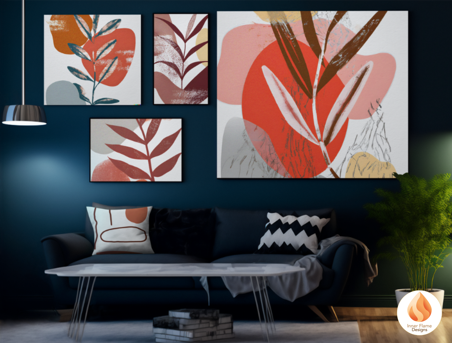 Bright Boho Wall Art Décor for Modern Home Design | Four Piece Wall Art