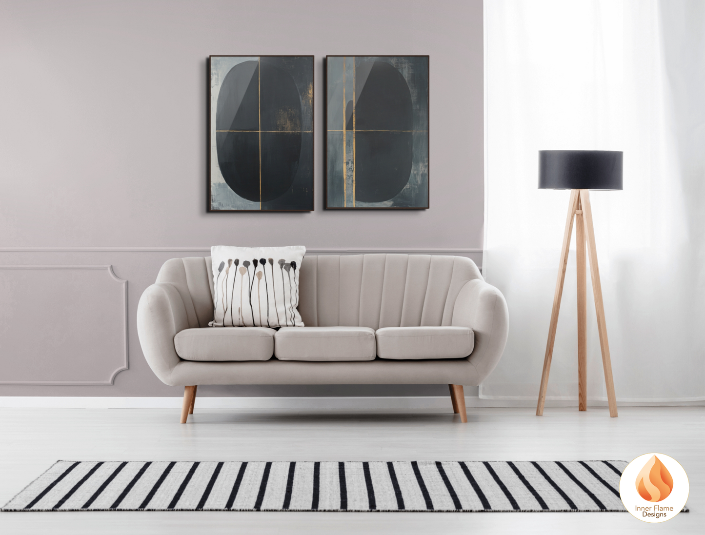 Enigmatic Minimalist Art for Modern Home Design | Triptych Artwork
