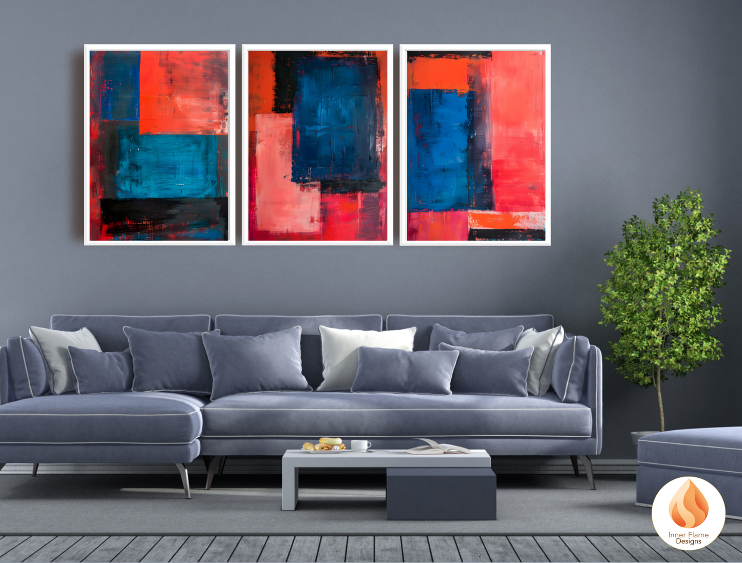 Striking Minimalist Art for Modern Home Design | Triptych Artwork