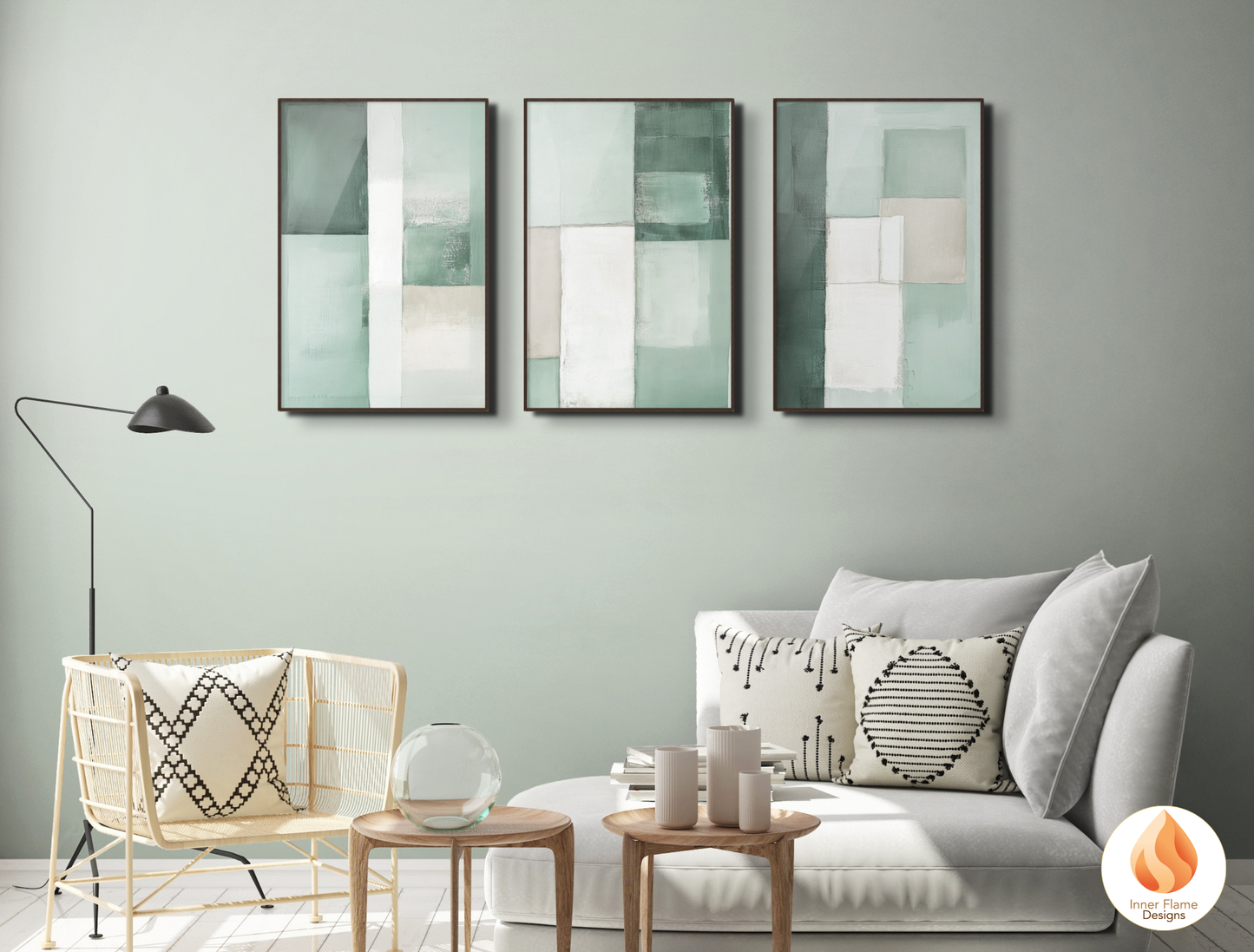 Gentle Minimalist Art for Modern Home Design | Triptych Artwork