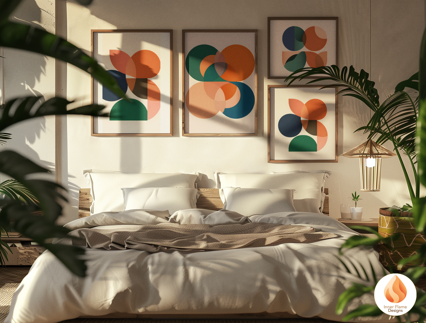 Vibrant Geometric Artwork for Modern Home Design | Four Piece Wall Art