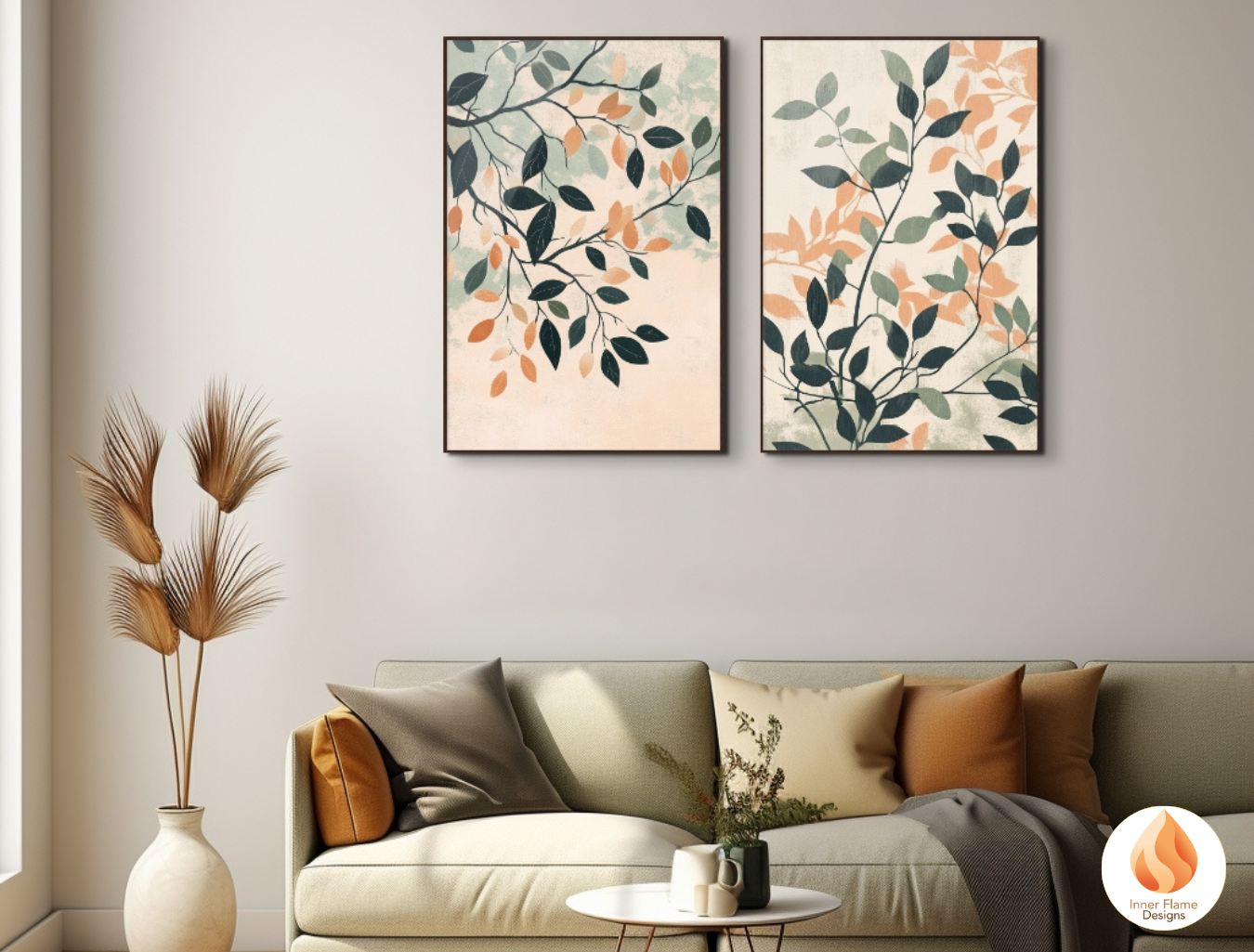 Elegant Botanical Art for Modern Home Design | Triptych Artwork