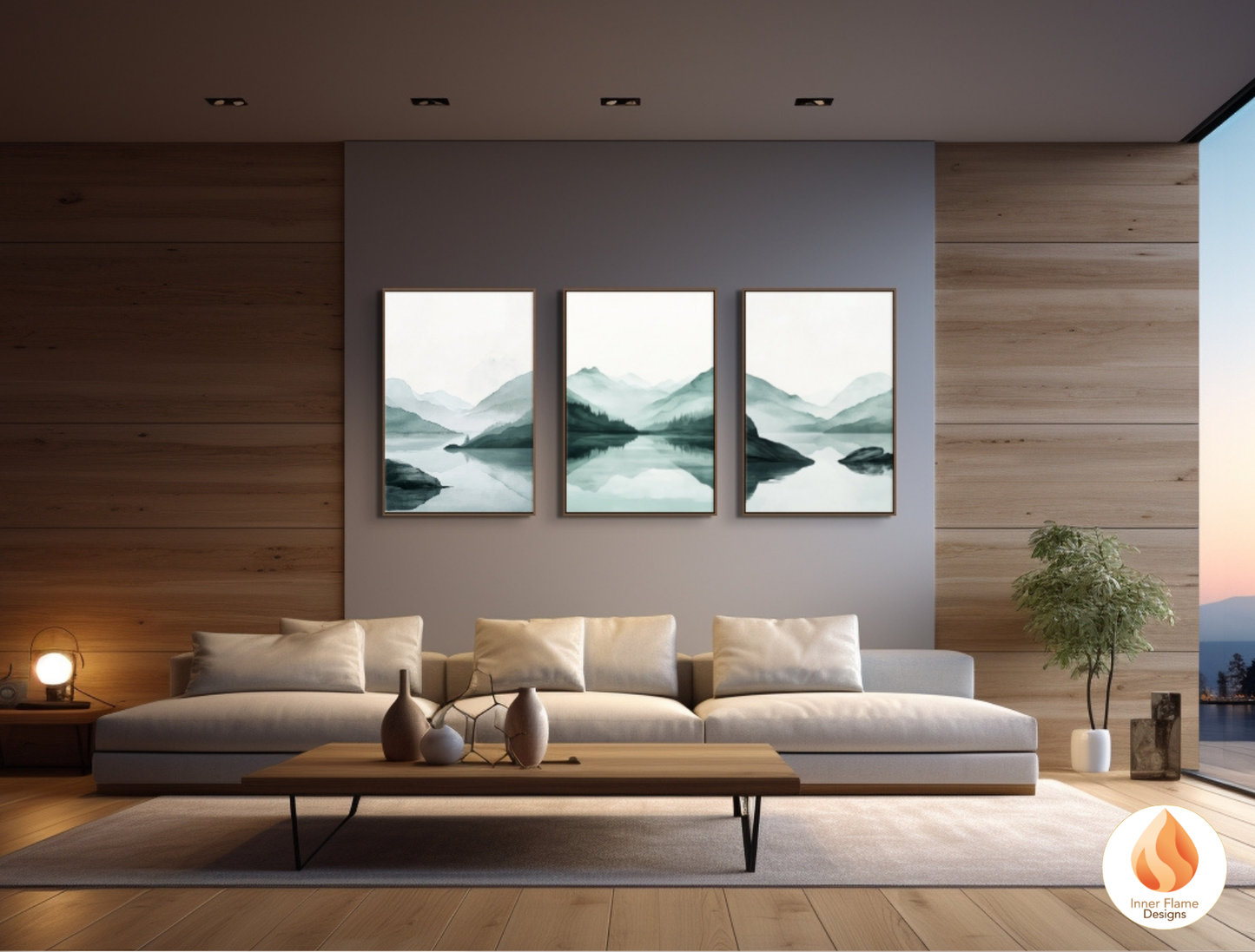 Meditative Japandi Art for Modern Home Design | Triptych Artwork