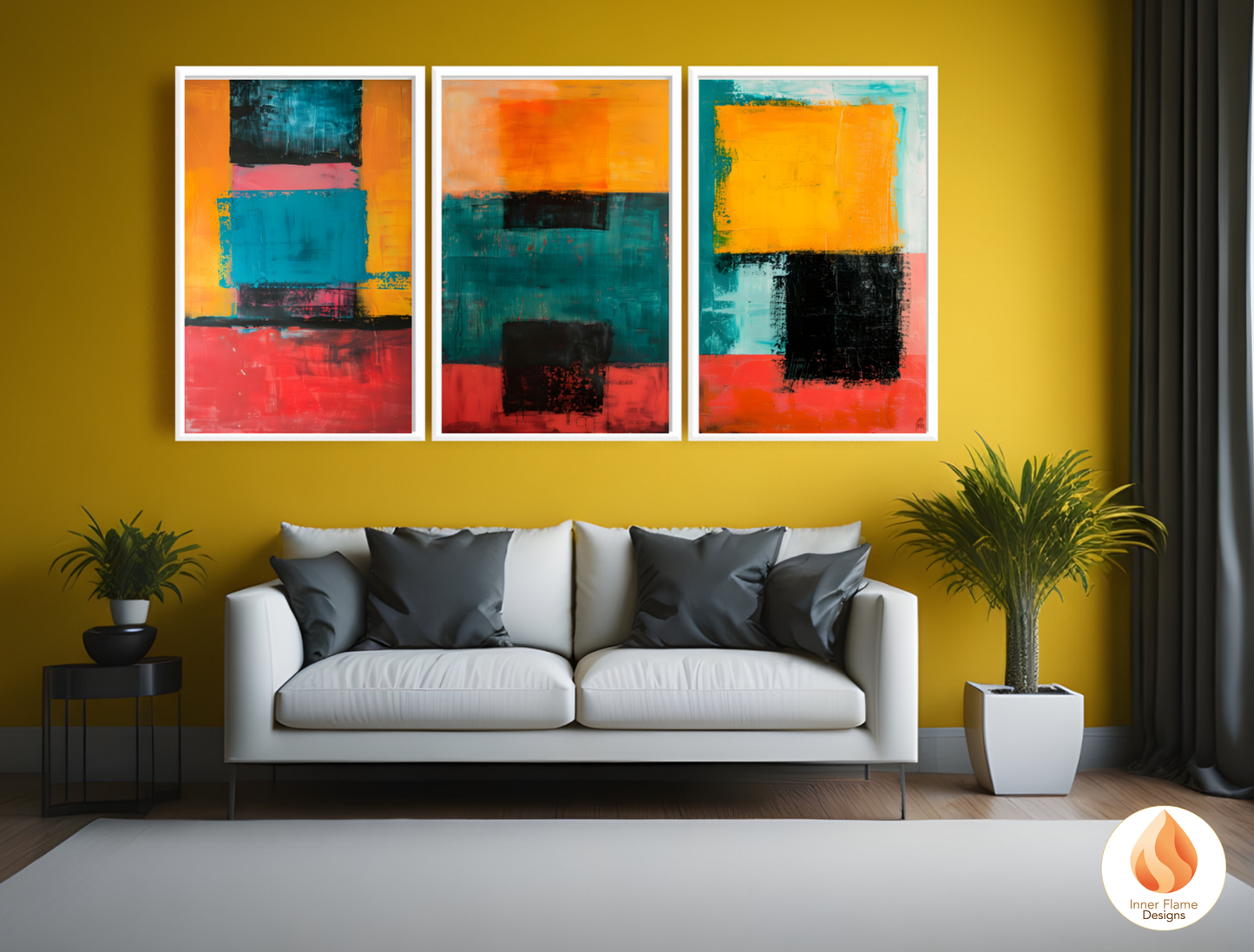Radiant Minimalist Art for Modern Home Design | Triptych Artwork