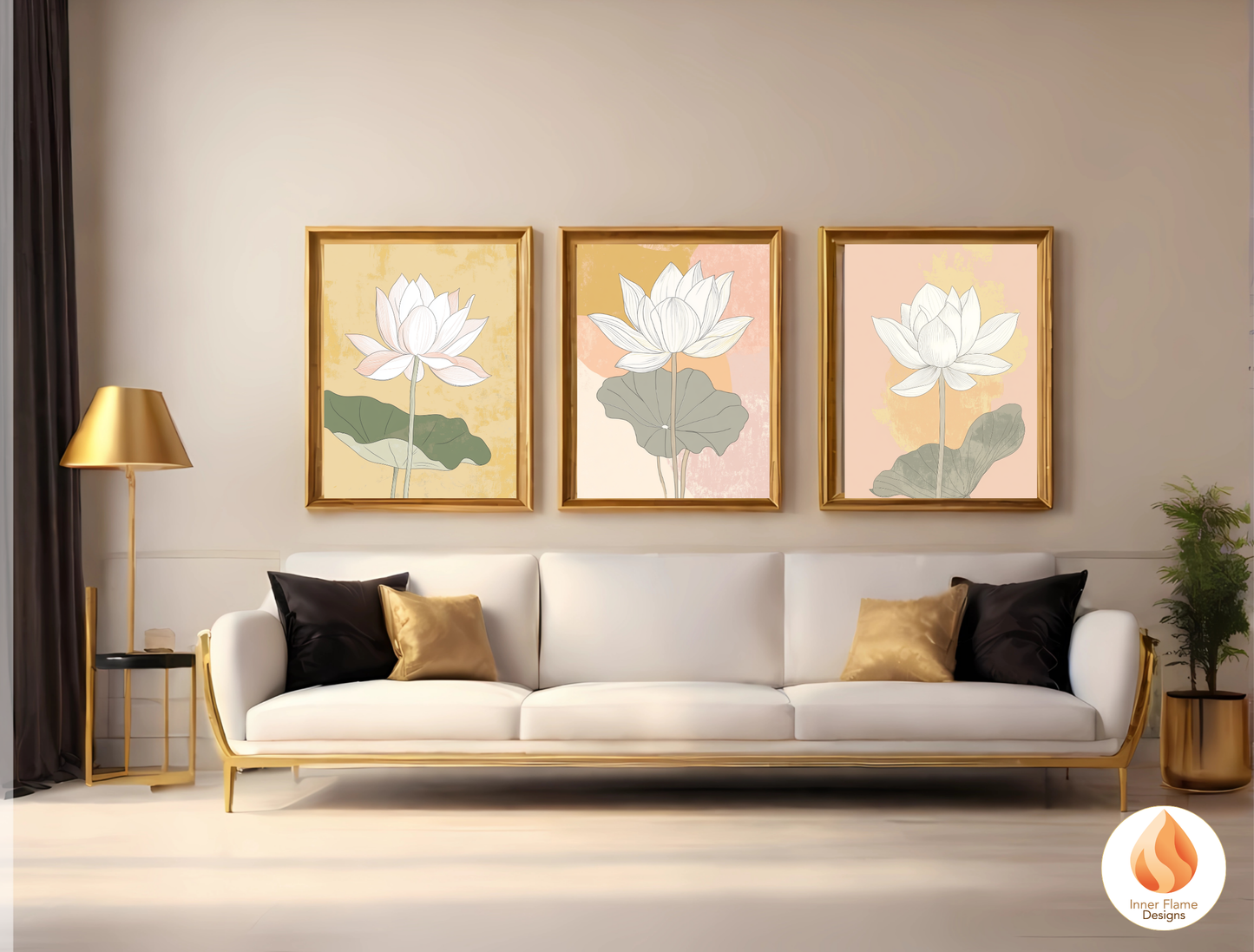 Subtle Japandi Art for Modern Home Design | Triptych Artwork (Series 1)