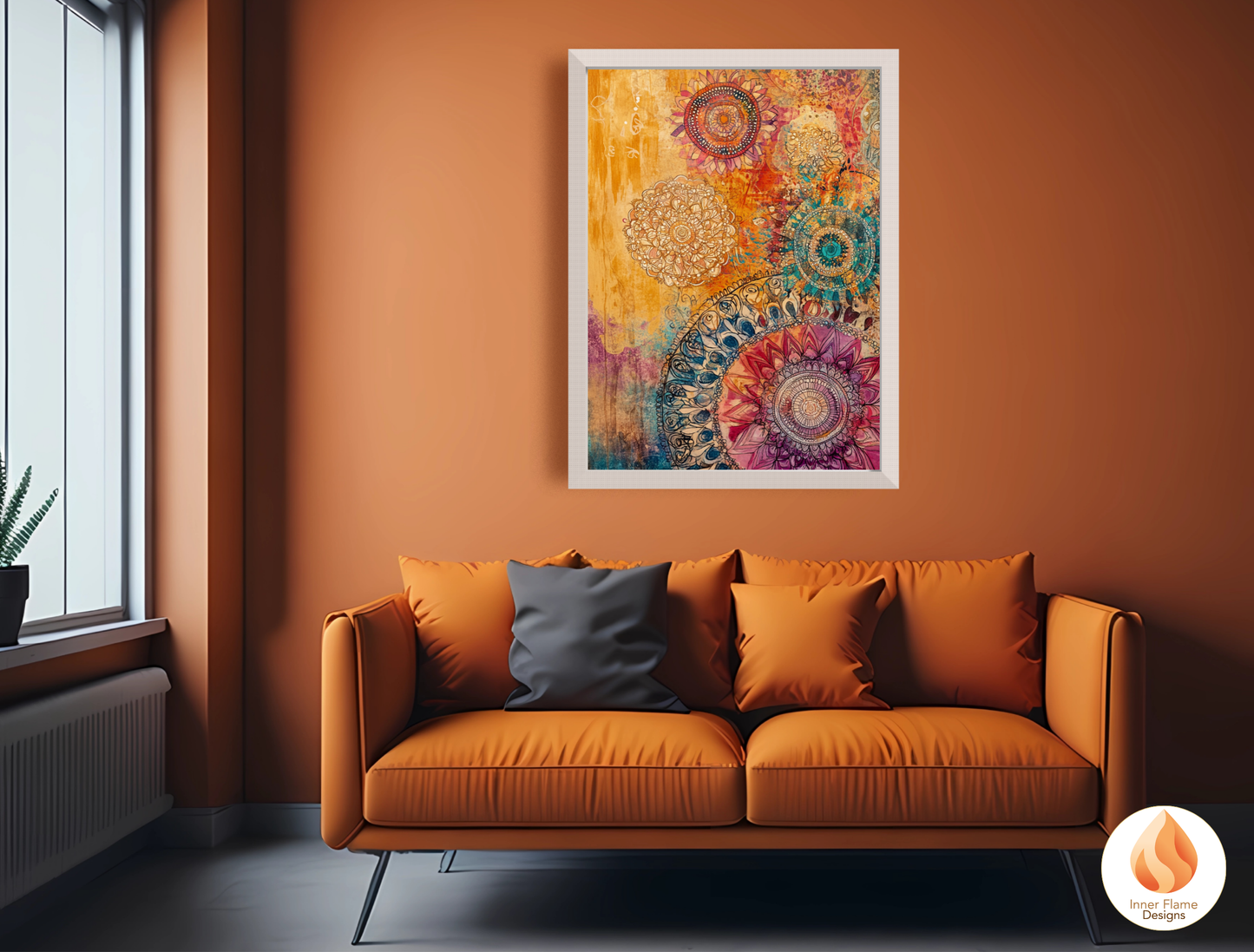 Kaleidoscopic Boho Wall Art Décor for Modern Home Design | Triptych Artwork