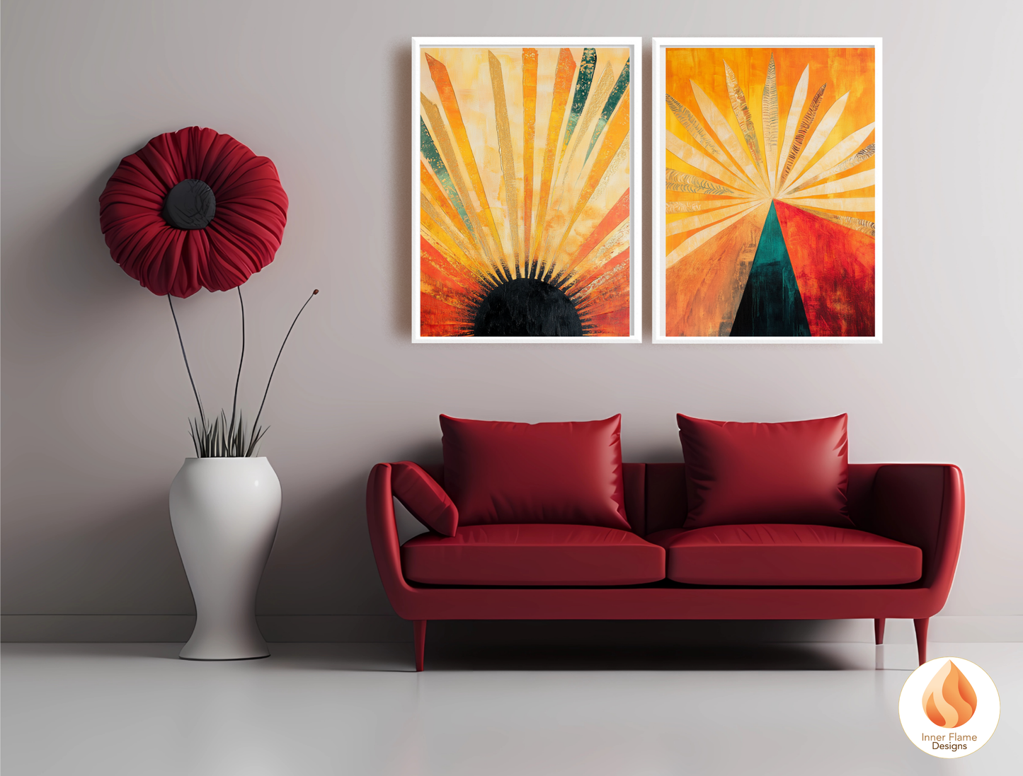 Vivid Cosmic Boho Wall Art Décor for Modern Home Design | Triptych Artwork (Series 1)