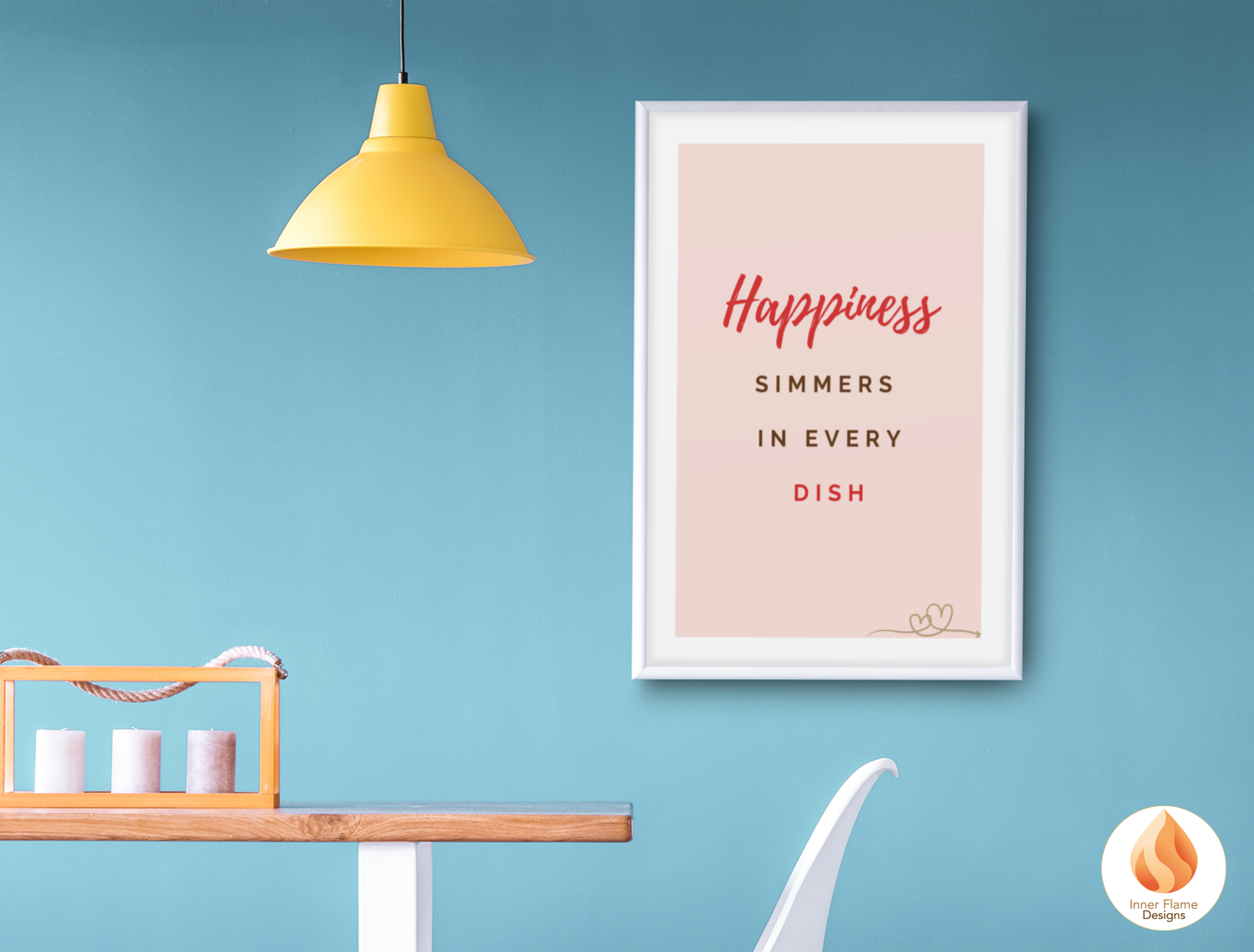 Motivational Poster with Quote on Family and Togetherness 4 - "Happiness Simmers In Every Dish"