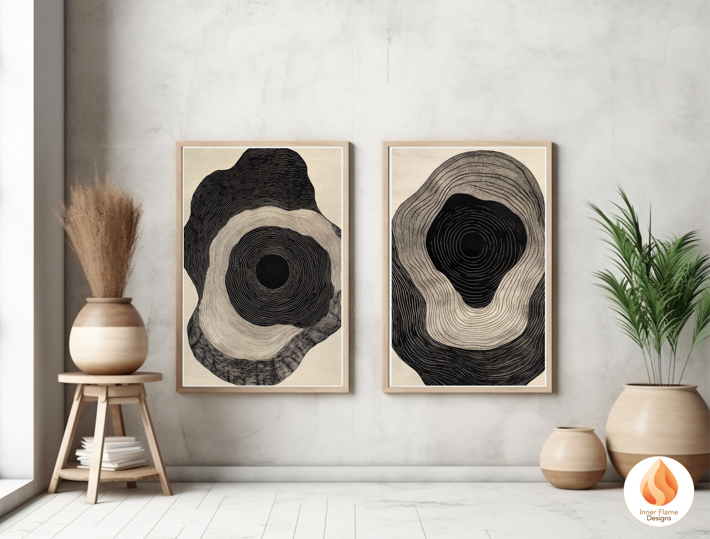 Intense Line Art for Modern Home Design | Triptych Artwork