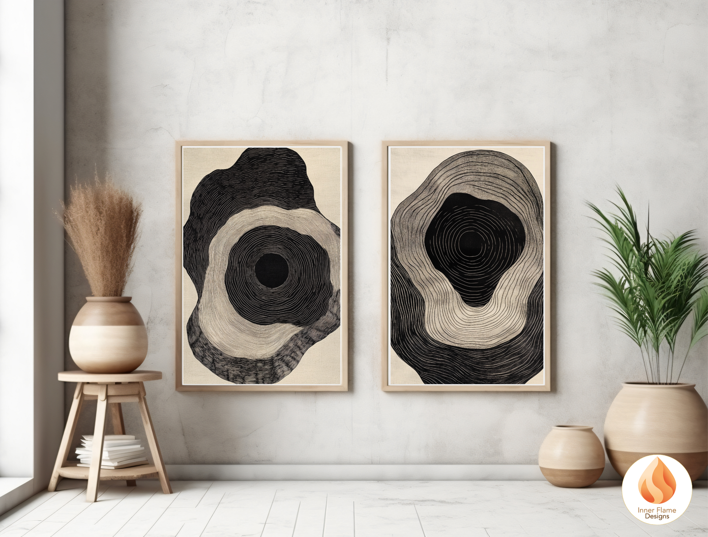 Intense Line Art for Modern Home Design | Triptych Artwork