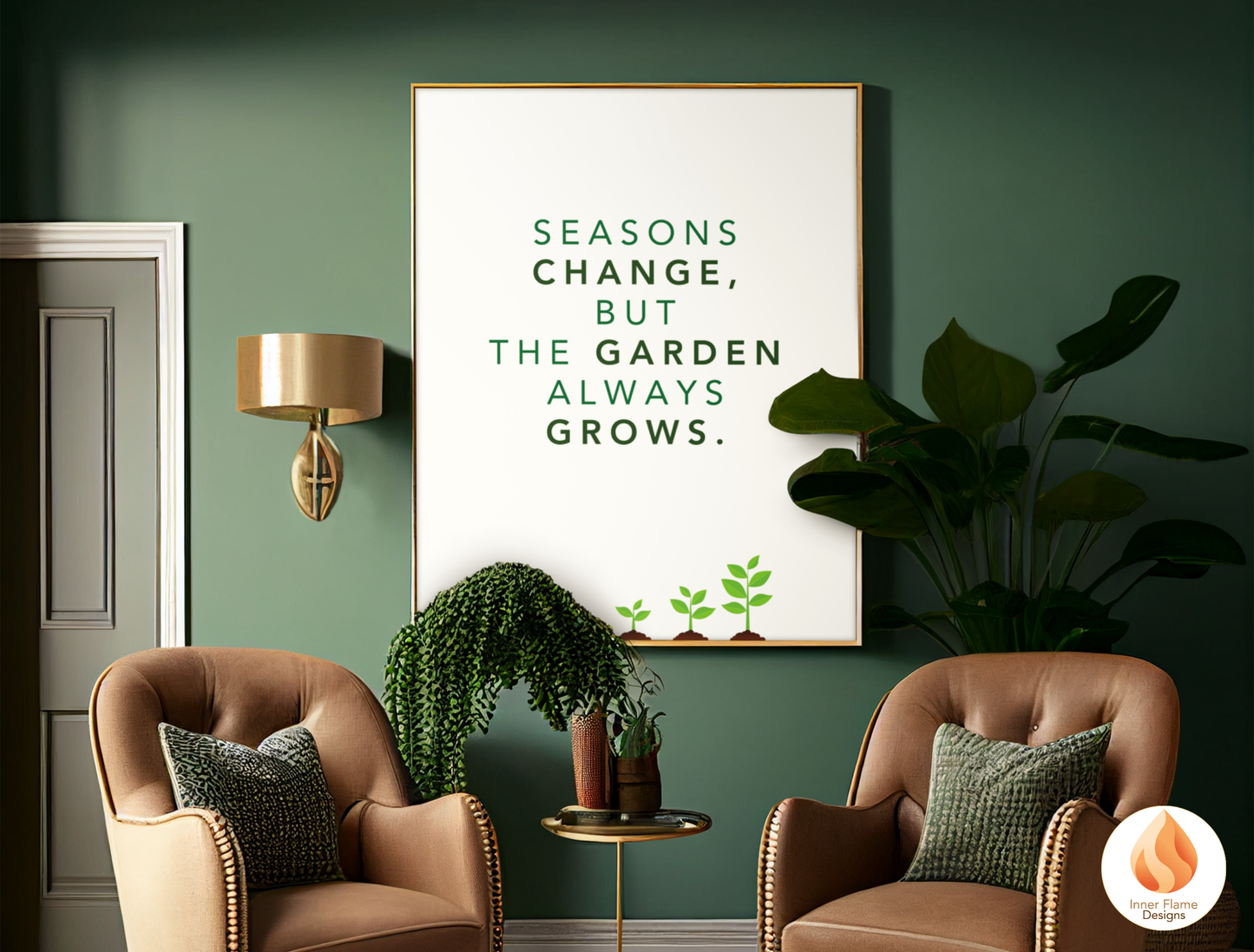 Motivational Poster with Nature-Inspired Quote 7 - "Seasons Change, But The Garden Always Grows"
