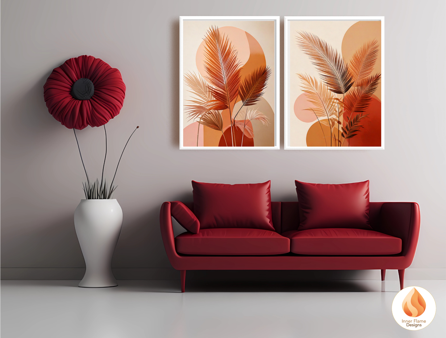 Radiant Botanical Art for Modern Home Design | Triptych Artwork
