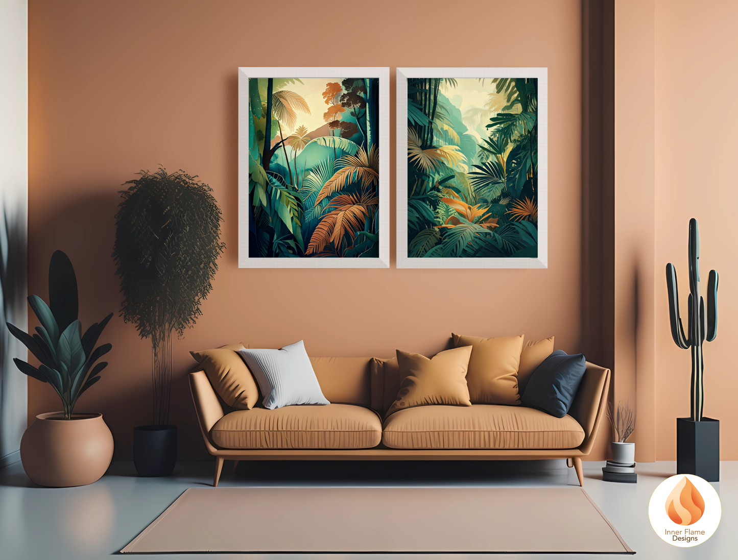 Verdant Botanical Art for Modern Home Design | Triptych Artwork
