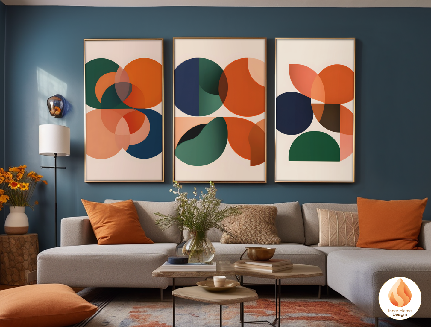Vibrant Geometric Artwork for Modern Home Design | Four Piece Wall Art